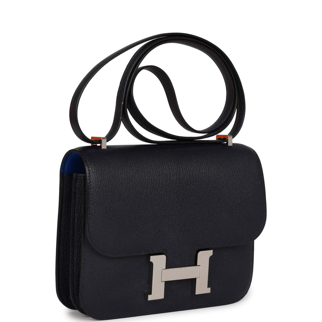 Top quality Hermes Special Order (HSS) Constance 18 Bleu Indigo Verso Chevre Palladium Hardware