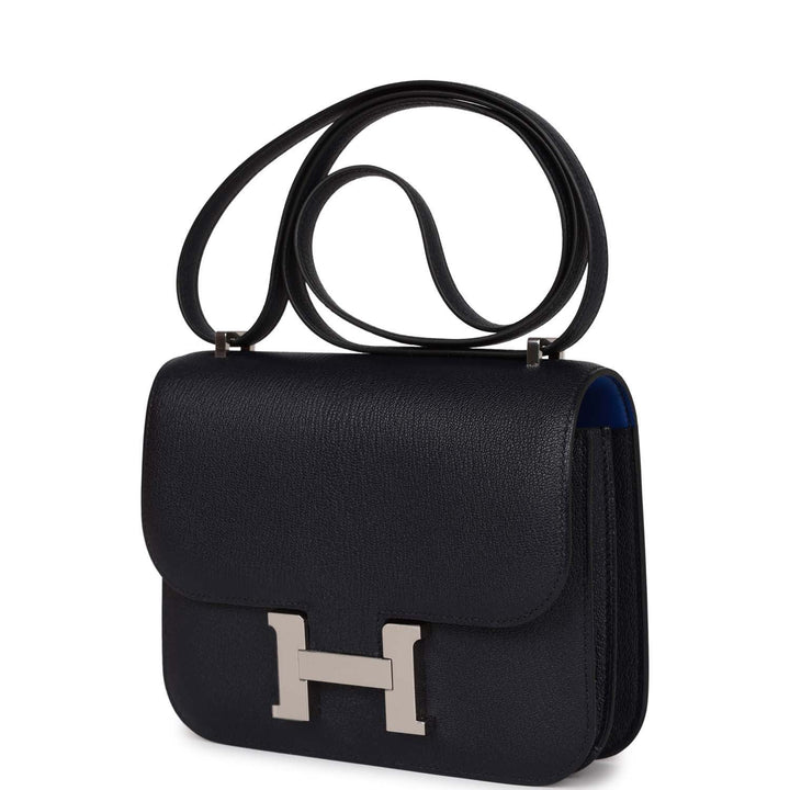 Top quality Hermes Special Order (HSS) Constance 18 Bleu Indigo Verso Chevre Palladium Hardware
