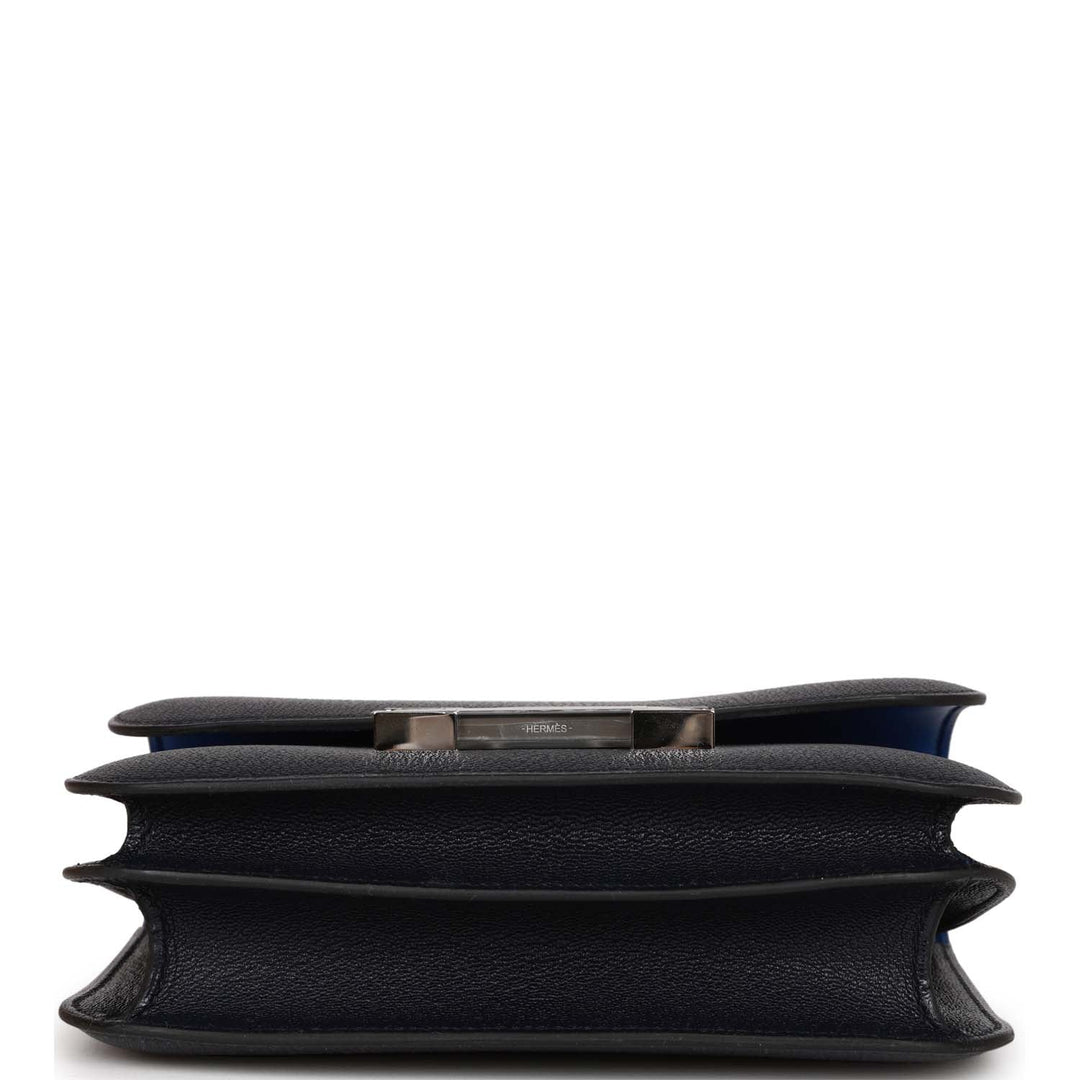Top quality Hermes Special Order (HSS) Constance 18 Bleu Indigo Verso Chevre Palladium Hardware