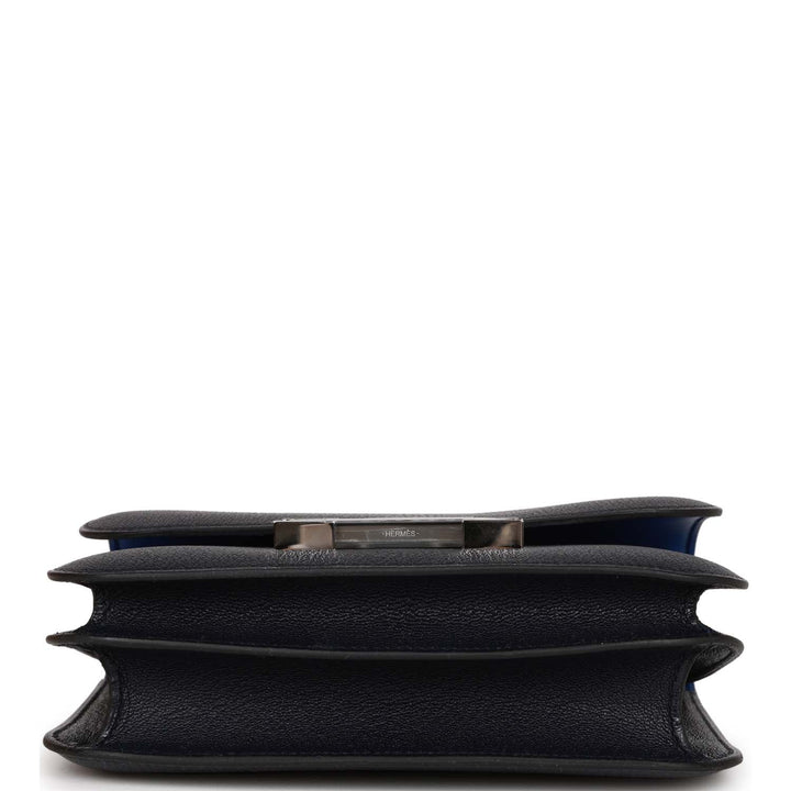 Top quality Hermes Special Order (HSS) Constance 18 Bleu Indigo Verso Chevre Palladium Hardware