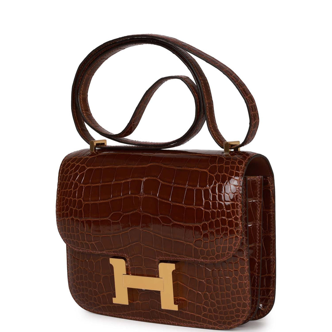 Top quality Hermes Constance 18 Miel Shiny Alligator Gold Hardware