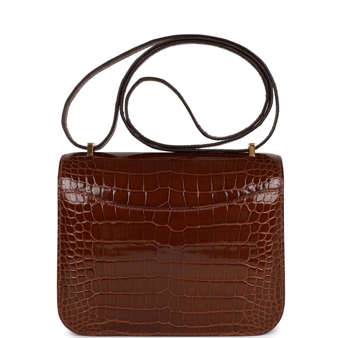 Top quality Hermes Constance 18 Miel Shiny Alligator Gold Hardware