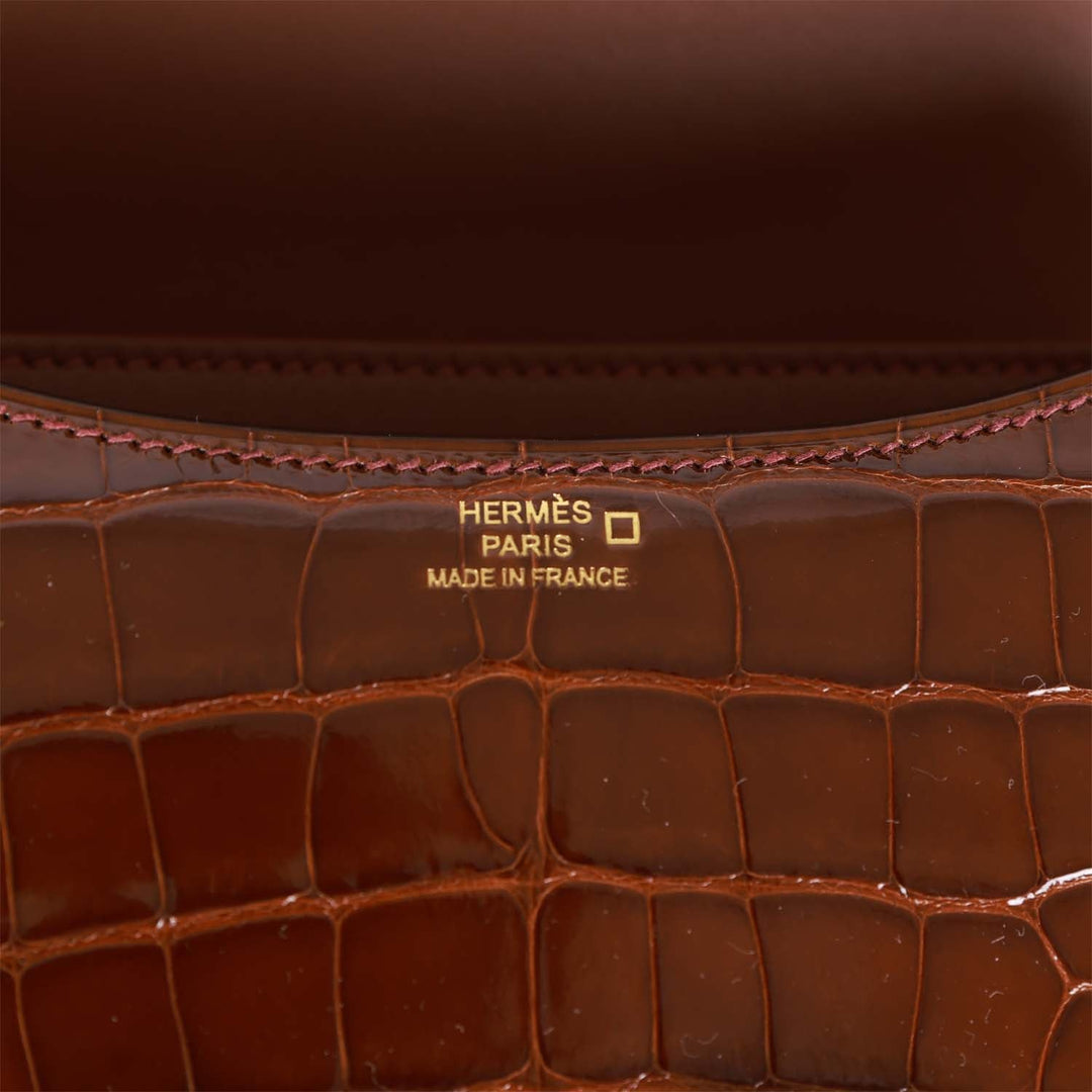 Top quality Hermes Constance 18 Miel Shiny Alligator Gold Hardware