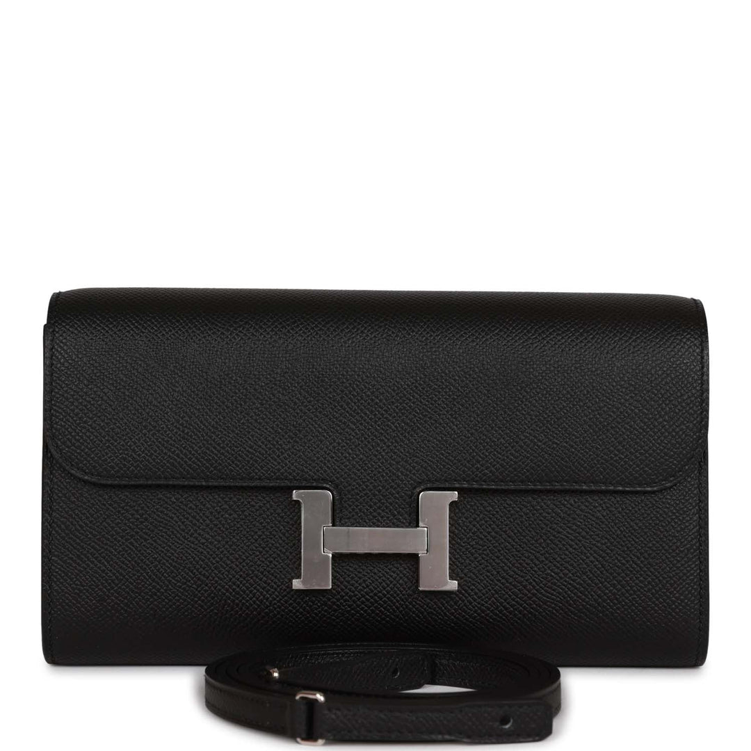 Top quality Hermes Constance Wallet To Go Black Epsom Palladium Hardware