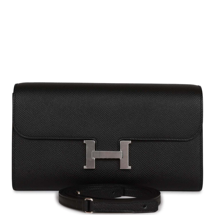 Top quality Hermes Constance Wallet To Go Black Epsom Palladium Hardware
