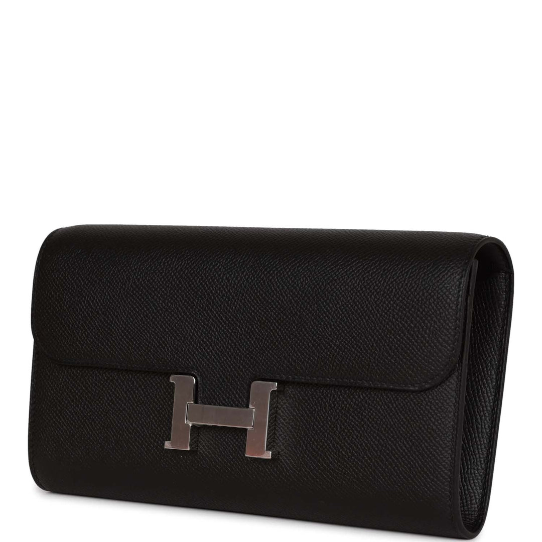 Top quality Hermes Constance Wallet To Go Black Epsom Palladium Hardware