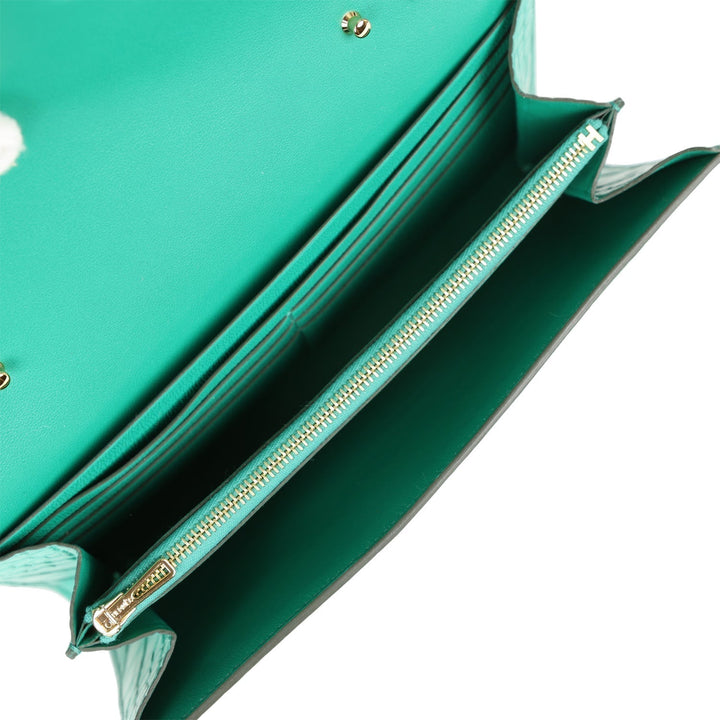 Top quality Hermes Constance Wallet To Go Vert Jade Matte Alligator Gold Hardware