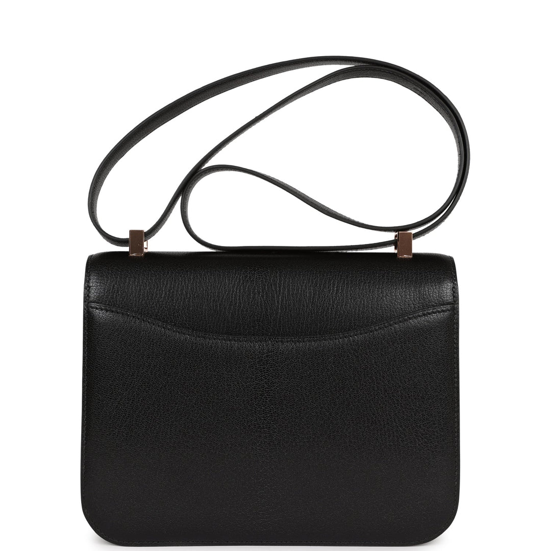 Top quality Hermes Constance 1-24 Black Chevre Chamkila Rose Gold Hardware