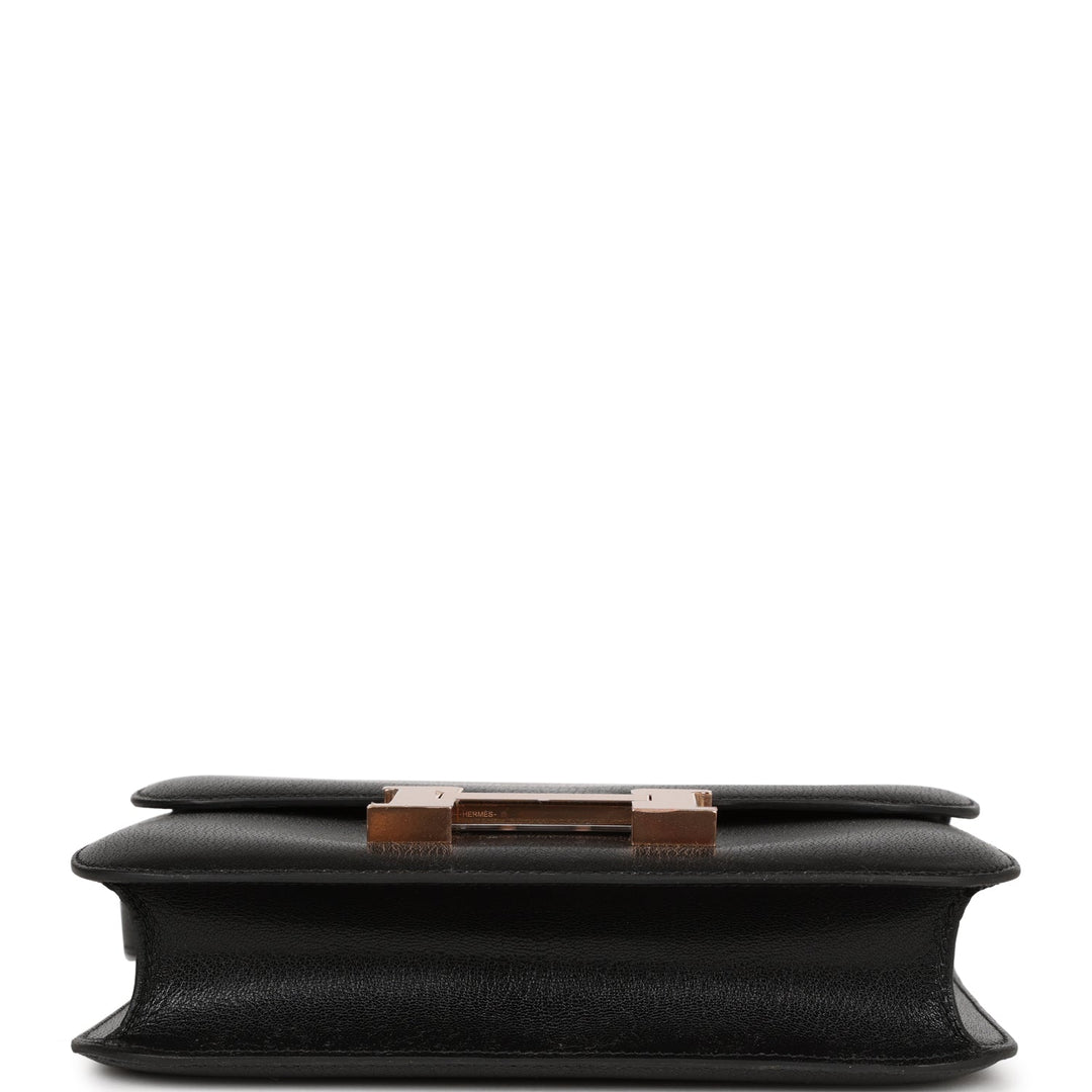 Top quality Hermes Constance 1-24 Black Chevre Chamkila Rose Gold Hardware