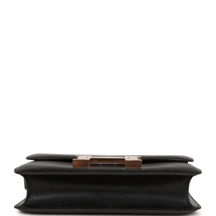 Top quality Hermes Constance 1-24 Black Chevre Chamkila Rose Gold Hardware