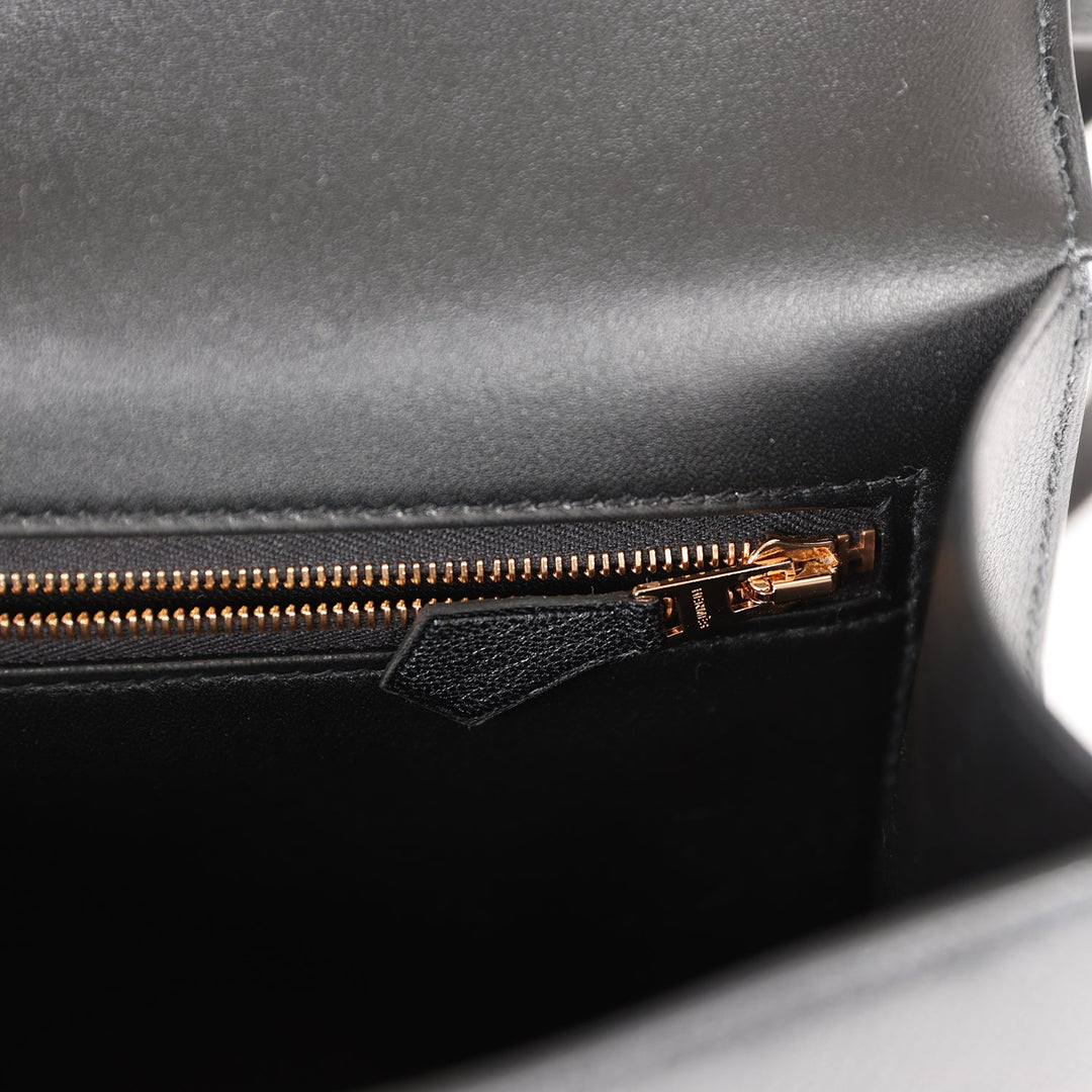 Top quality Hermes Constance 1-24 Black Chevre Chamkila Rose Gold Hardware