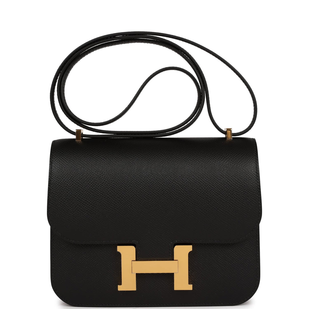 Top quality Hermes Constance 18 Black Epsom Gold Hardware