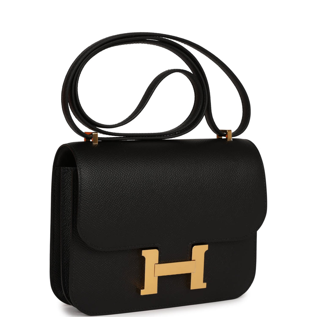 Top quality Hermes Constance 18 Black Epsom Gold Hardware