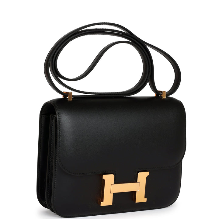 Top quality Hermes Constance 18 Black Veau Monsieur Rose Gold Hardware
