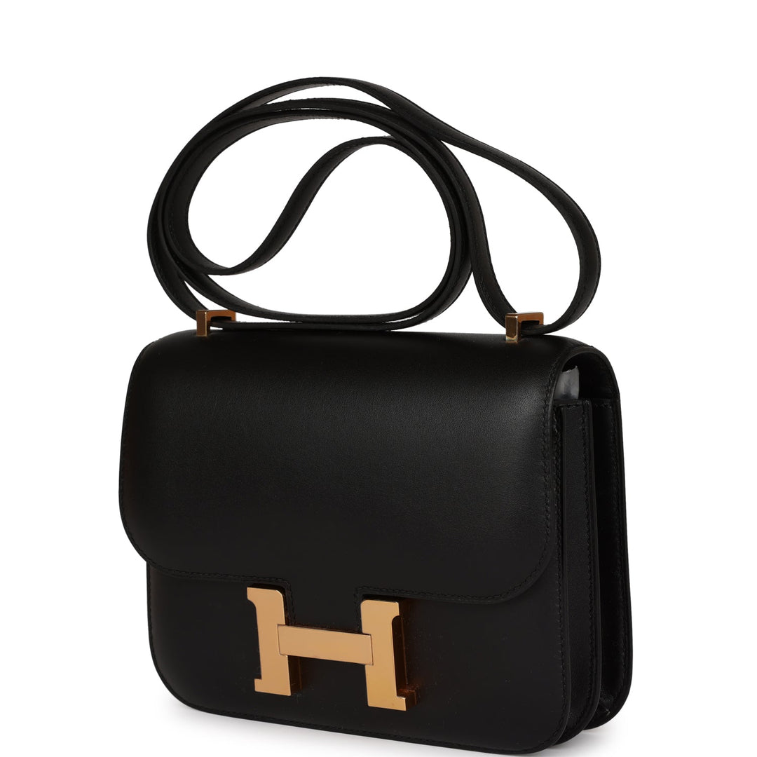 Top quality Hermes Constance 18 Black Veau Monsieur Rose Gold Hardware