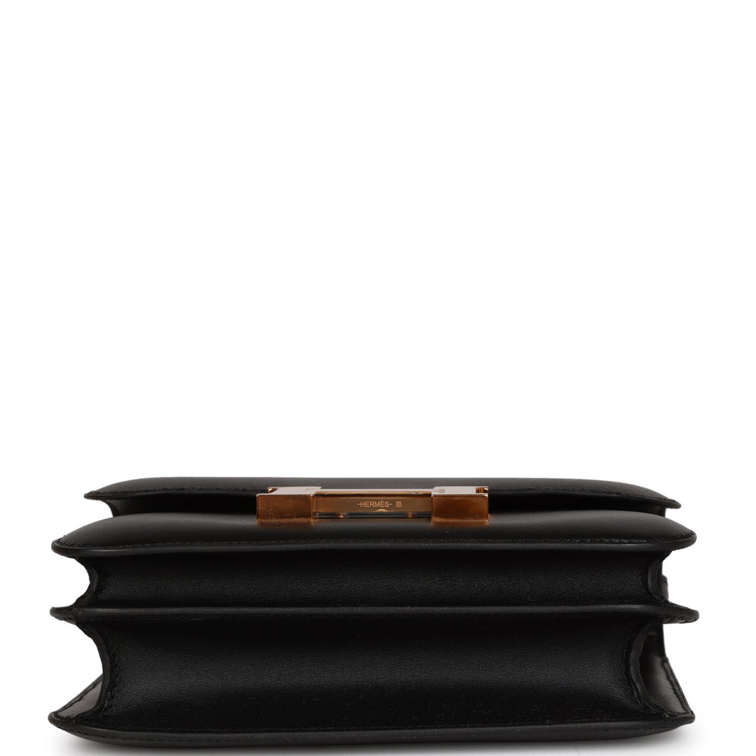 Top quality Hermes Constance 18 Black Veau Monsieur Rose Gold Hardware