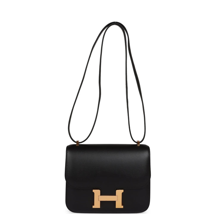 Top quality Hermes Constance 18 Black Veau Monsieur Rose Gold Hardware