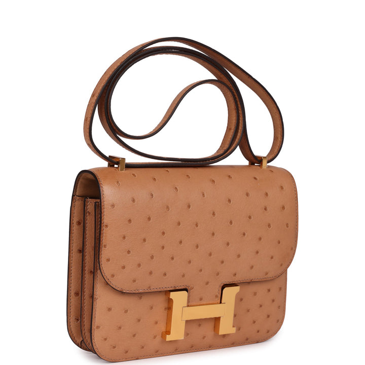 Hermes Constance 18 Chai Ostrich Gold Hardware