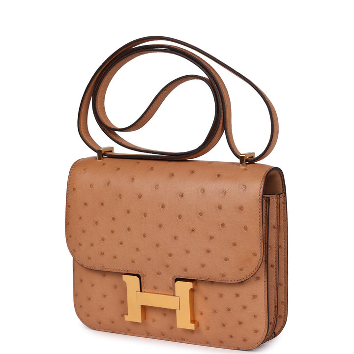 Hermes Constance 18 Chai Ostrich Gold Hardware