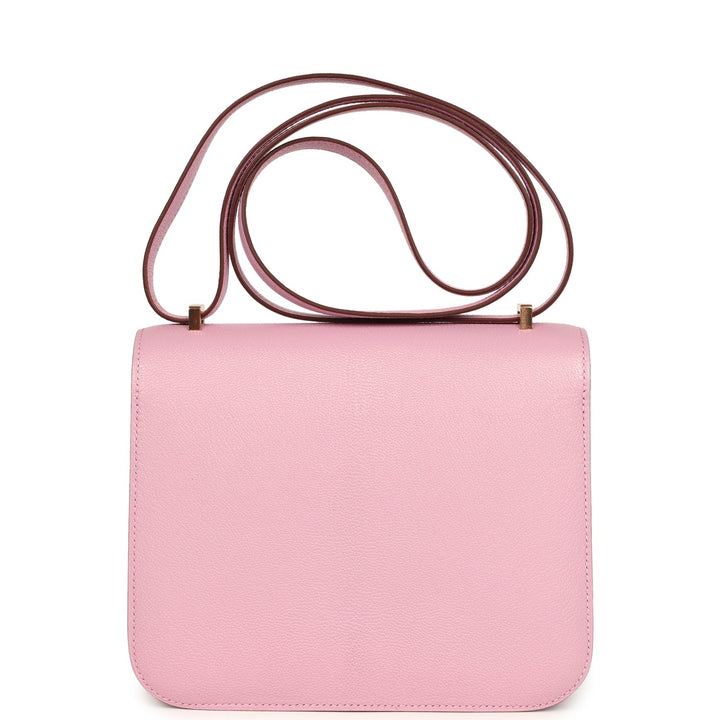 Hermes Constance 18 Mauve Sylvestre Chevre Rose Gold Hardware