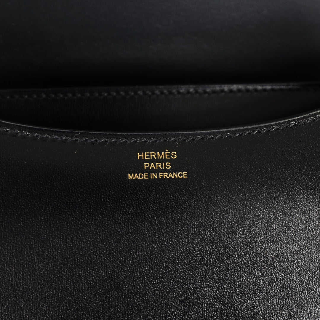 Hermes Constance 18 Black Box Gold Hardware
