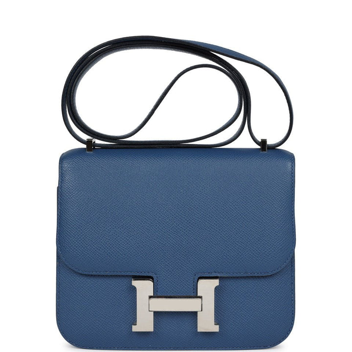 Hermes Constance 18 Bleu Agate Verso Epsom Palladium Hardware