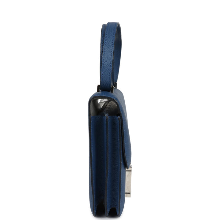 Hermes Constance 18 Bleu Agate Verso Epsom Palladium Hardware
