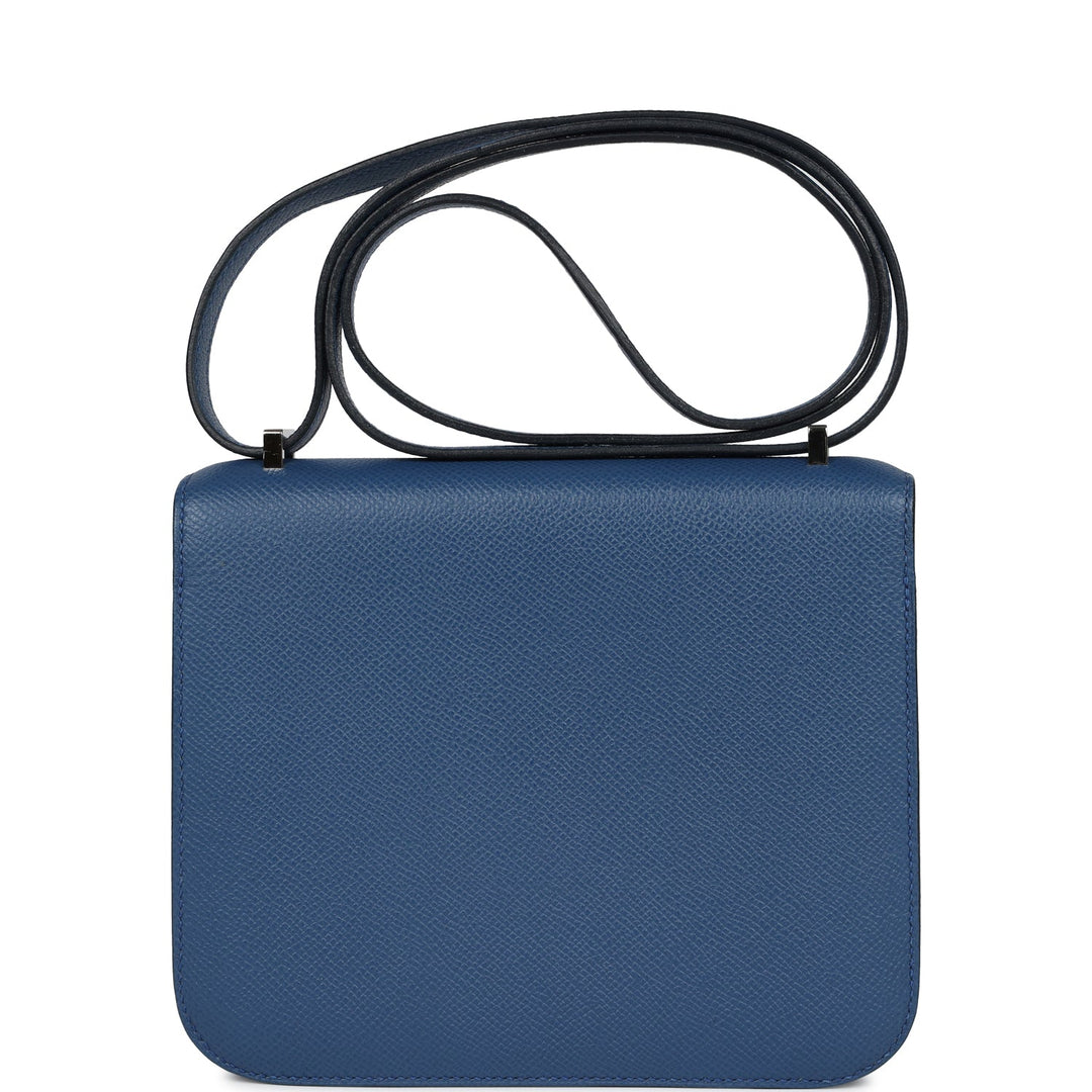 Hermes Constance 18 Bleu Agate Verso Epsom Palladium Hardware