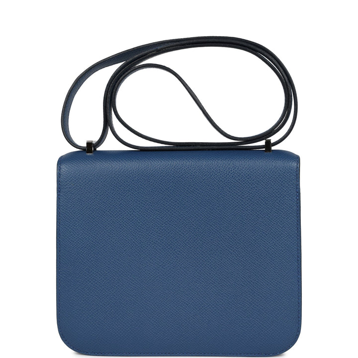 Hermes Constance 18 Bleu Agate Verso Epsom Palladium Hardware