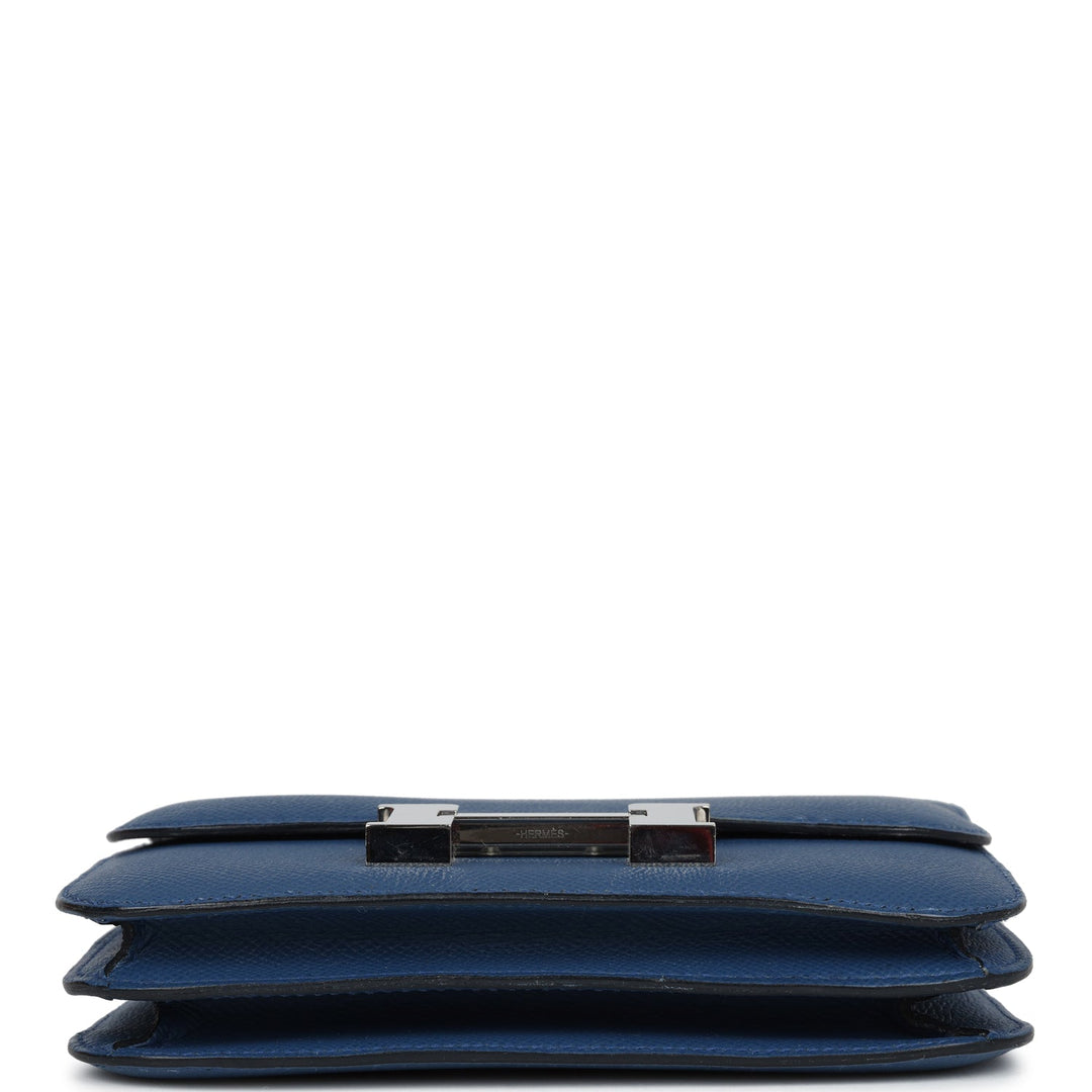 Hermes Constance 18 Bleu Agate Verso Epsom Palladium Hardware