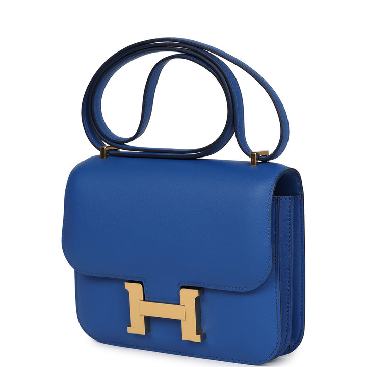 Hermes Constance 18 Bleu France Swift Gold Hardware