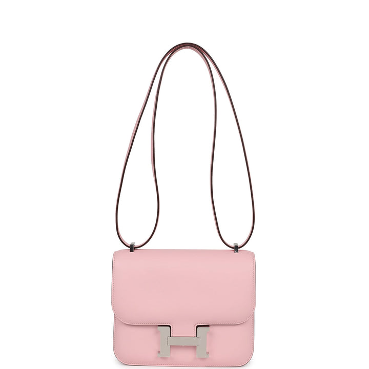 Hermes Constance 18 Rose Sakura Swift Palladium Hardware