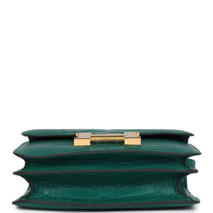Hermes Constance 18 Malachite Matte Alligator Gold Hardware