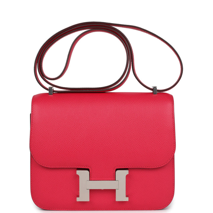 Hermes Constance 18 Rose Extreme Epsom Palladium Hardware