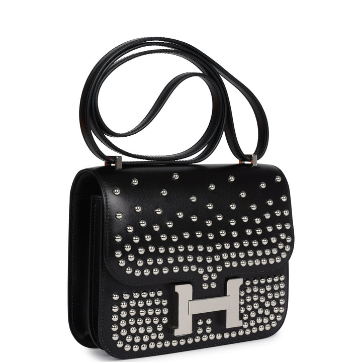Hermes Constance 18 Clouté Black Box Palladium Hardware