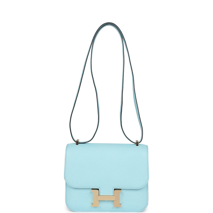 Hermes Constance 18 Bleu Zephyr Chevre Permabrass Hardware