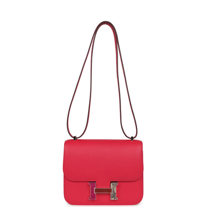 Hermes Constance 18 Rose Extreme Epsom Marquette Palladium Hardware