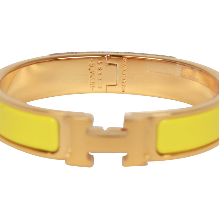 Top quality Hermes Jaune Tennis Clic Clac H Narrow Enamel Bracelet