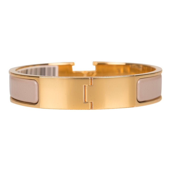 Top quality Hermes Marron Glace Clic Clac H Narrow Enamel Bracelet PM GHW