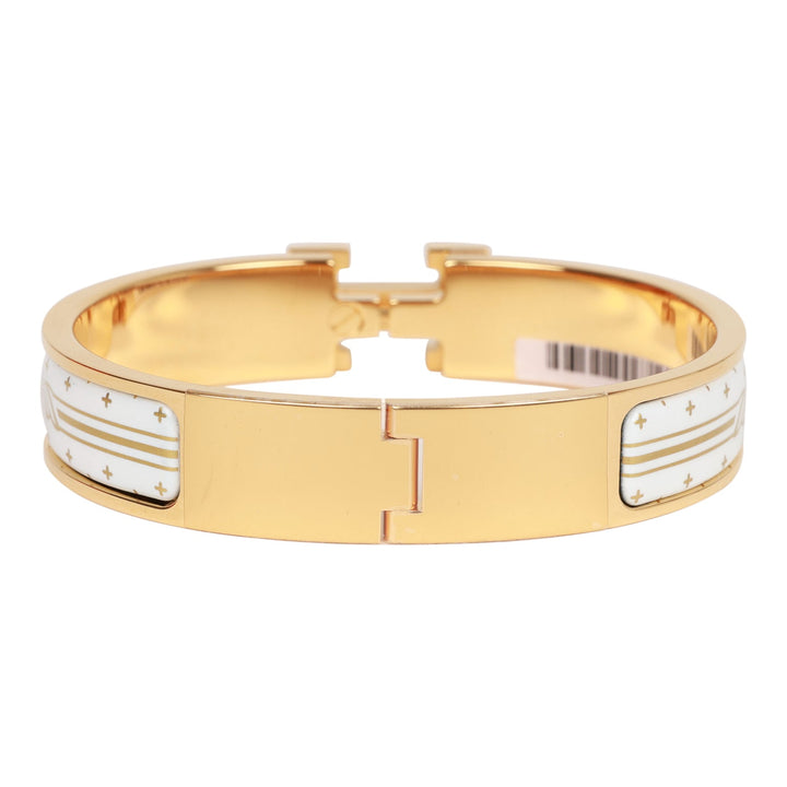 Top quality Hermes Quadrige Clic Clac H Narrow Enamel Bracelet PM GHW