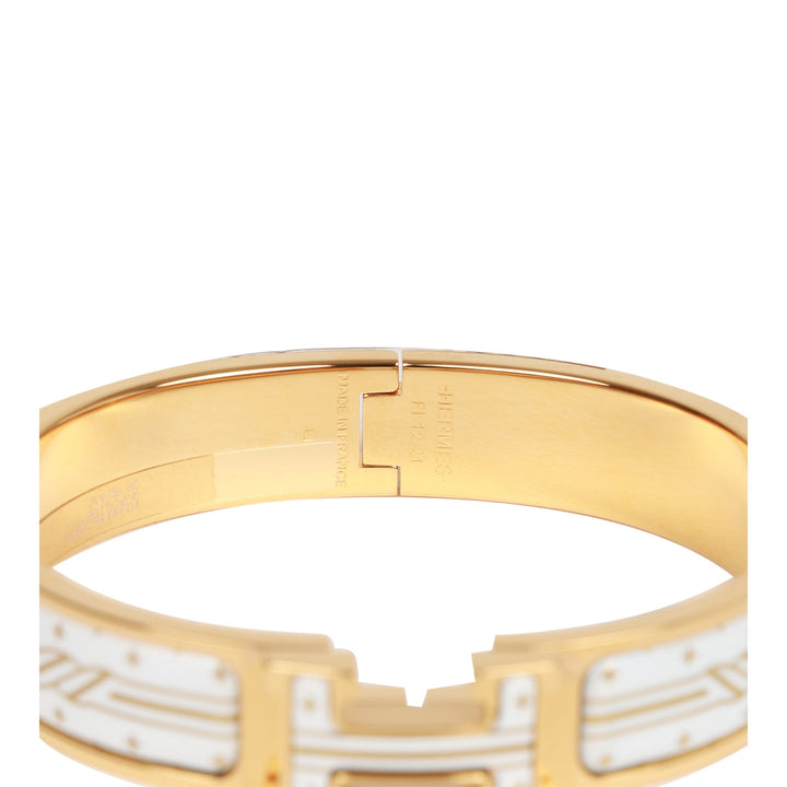 Top quality Hermes Quadrige Clic Clac H Narrow Enamel Bracelet PM GHW