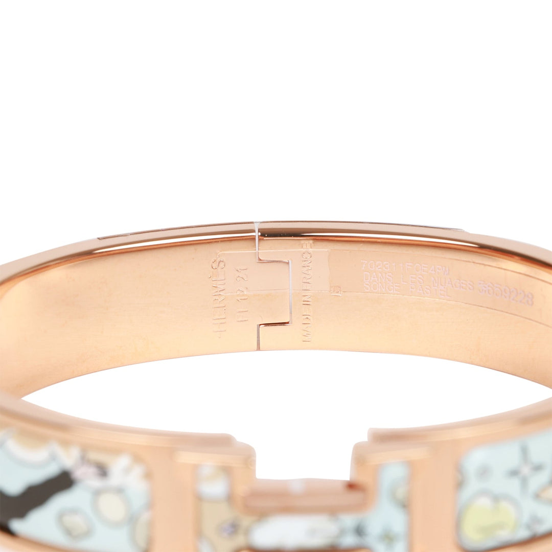 Top quality Hermes Dans Les Nuages Clic Clac H Narrow Enamel Bracelet