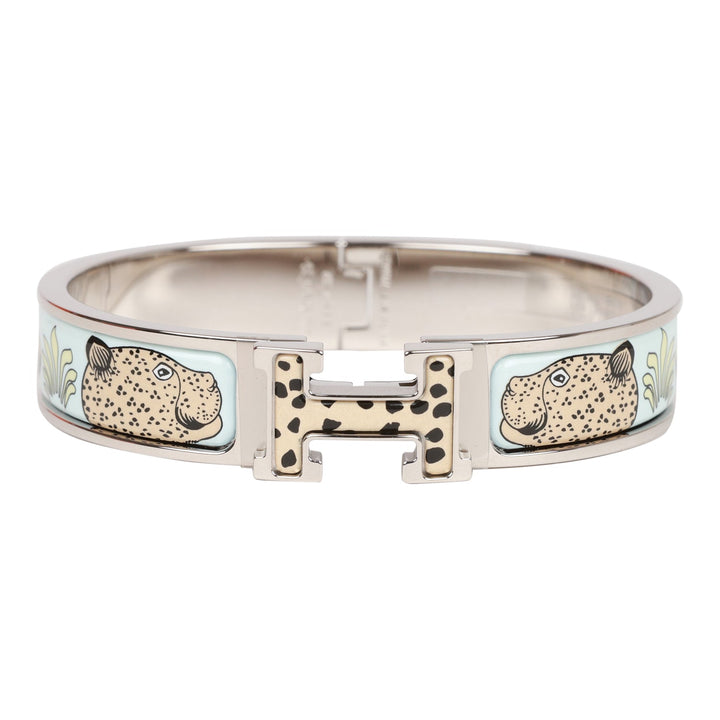 Top quality Hermes Les Leopards Clic Clac H Narrow Enamel Bracelet