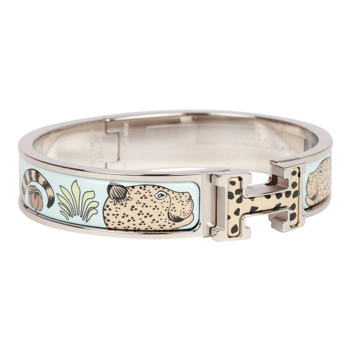 Top quality Hermes Les Leopards Clic Clac H Narrow Enamel Bracelet