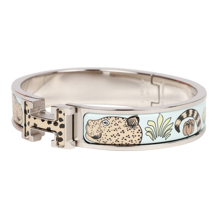 Top quality Hermes Les Leopards Clic Clac H Narrow Enamel Bracelet