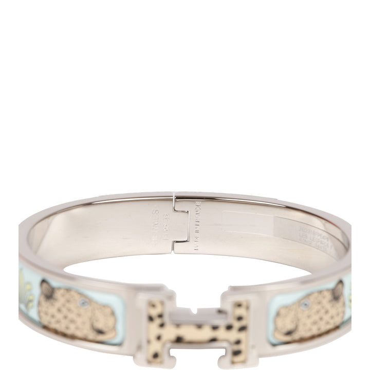 Top quality Hermes Les Leopards Clic Clac H Narrow Enamel Bracelet