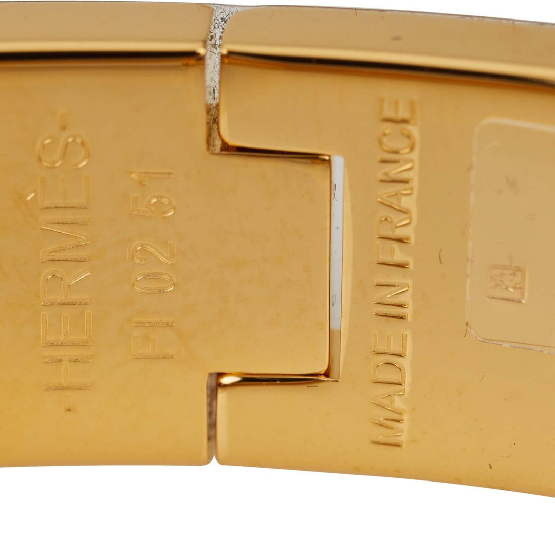 Top quality Hermes Beige Nacre Clic Clac H Narrow Enamel Bracelet PM GHW