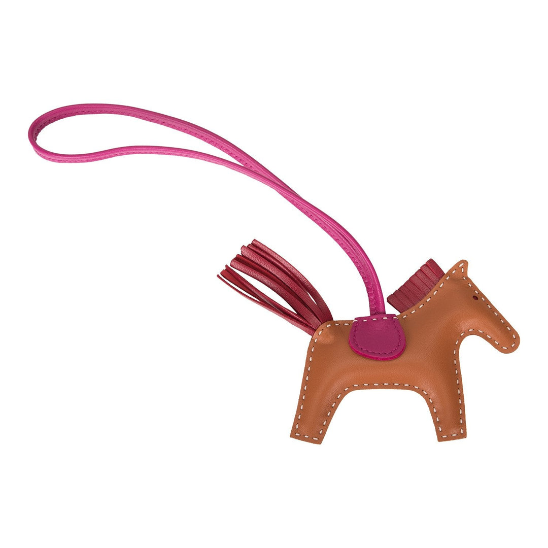 Top quality Hermes Gold/Rubis/Rose Pourpre Grigri Horse Rodeo Bag Charm PM