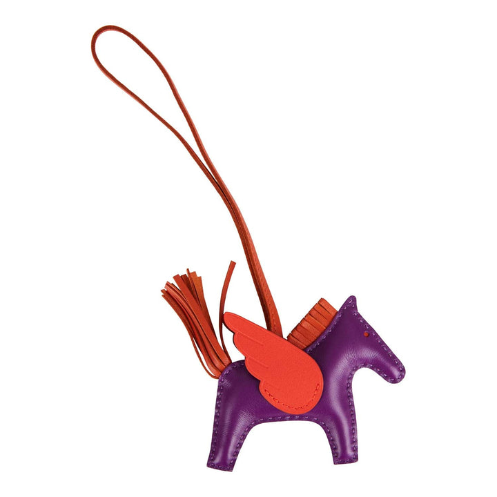 Top quality Hermes Violet/Cornaline/Capucine Pegasus Horse Rodeo Bag Charm PM