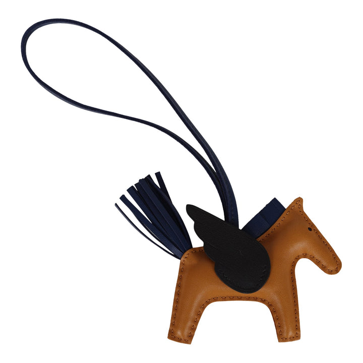 Top quality Hermes Sesame/Bleu Saphir/Black Pegasus Horse Rodeo Bag Charm PM